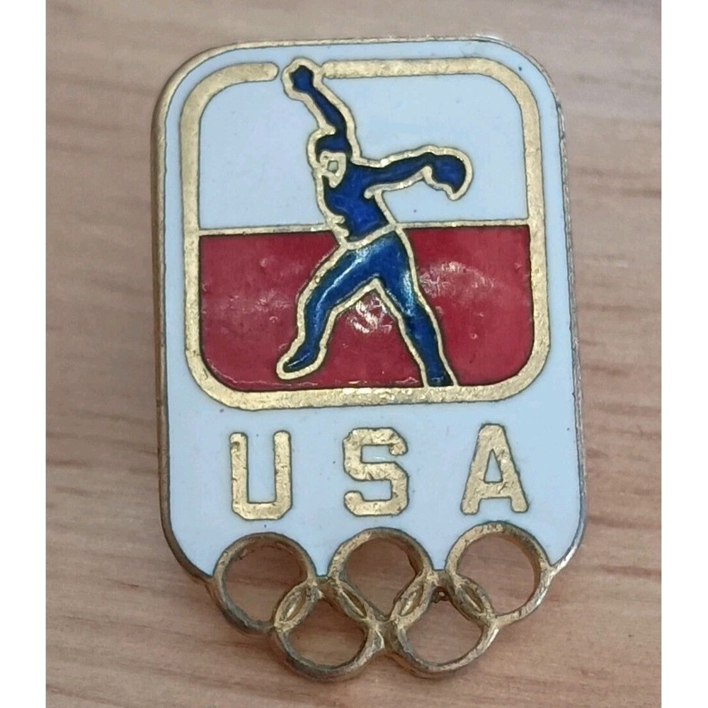 Vintage 1996 Atlanta Olympic Softball Enamel Hat Lapel Pin Pinback USA Olympic